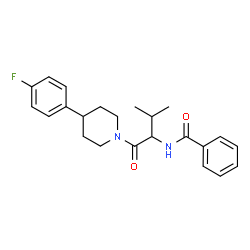 ChemSpider 2D Image | N-{1-[4-(4-Fluorophenyl)-1-piperidinyl]-3-methyl-1-oxo-2-butanyl}benzamide | C23H27FN2O2