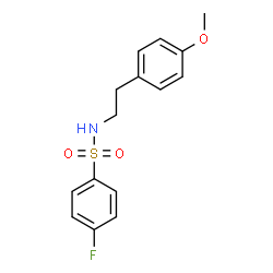 ChemSpider 2D Image | 4-Fluoro-N-[2-(4-methoxyphenyl)ethyl]benzenesulfonamide | C15H16FNO3S