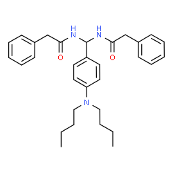 ChemSpider 2D Image | N,N'-{[4-(Dibutylamino)phenyl]methylene}bis(2-phenylacetamide) | C31H39N3O2
