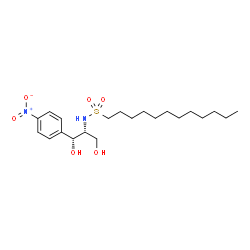 ChemSpider 2D Image | N-[(1R,2R)-1,3-Dihydroxy-1-(4-nitrophenyl)-2-propanyl]-1-dodecanesulfonamide | C21H36N2O6S