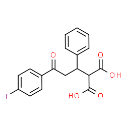 ChemSpider 2D Image | [3-(4-Iodophenyl)-3-oxo-1-phenylpropyl]malonic acid | C18H15IO5