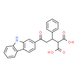 ChemSpider 2D Image | [3-(9H-Carbazol-2-yl)-3-oxo-1-phenylpropyl]malonic acid | C24H19NO5