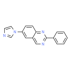 ChemSpider 2D Image | 6-(imidazol-1-yl)-2-phenylquinazoline | C17H12N4