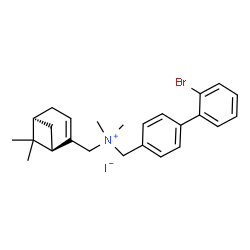 ChemSpider 2D Image | (2'-Bromo-4-biphenylyl)-N-{[(1R,5S)-6,6-dimethylbicyclo[3.1.1]hept-2-en-2-yl]methyl}-N,N-dimethylmethanaminium iodide | C25H31BrIN