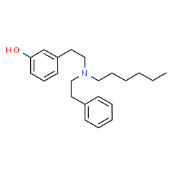 ChemSpider 2D Image | 3-{2-[Hexyl(2-phenylethyl)amino]ethyl}phenol | C22H31NO
