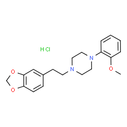 ChemSpider 2D Image | 1-[2-(1,3-Benzodioxol-5-yl)ethyl]-4-(2-methoxyphenyl)piperazine hydrochloride (1:1) | C20H25ClN2O3