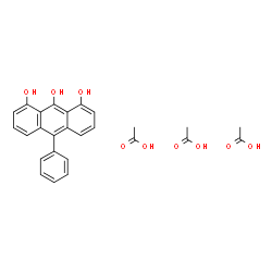 ChemSpider 2D Image | 10-Phenyl-1,8,9-anthracenetriol - acetic acid (1:3) | C26H26O9