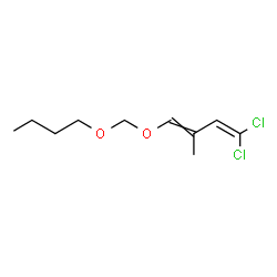 ChemSpider 2D Image | 4-(Butoxymethoxy)-1,1-dichloro-3-methyl-1,3-butadiene | C10H16Cl2O2