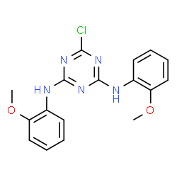 ChemSpider 2D Image | 6-Chloro-N,N'-bis(2-methoxyphenyl)-1,3,5-triazine-2,4-diamine | C17H16ClN5O2