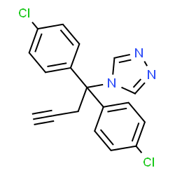 ChemSpider 2D Image | 4-[1,1-Bis(4-chlorophenyl)-3-butyn-1-yl]-4H-1,2,4-triazole | C18H13Cl2N3
