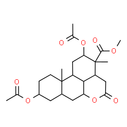 ChemSpider 2D Image | Methyl 2,9-diacetoxy-3,11a-dimethyl-5-oxohexadecahydrodibenzo[de,g]chromene-3-carboxylate | C24H34O8