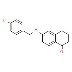 ChemSpider 2D Image | 6-[(4-Chlorobenzyl)oxy]-3,4-dihydro-1(2H)-naphthalenone | C17H15ClO2