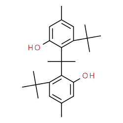 ChemSpider 2D Image | 2,2'-(2,2-Propanediyl)bis[5-methyl-3-(2-methyl-2-propanyl)phenol] | C25H36O2