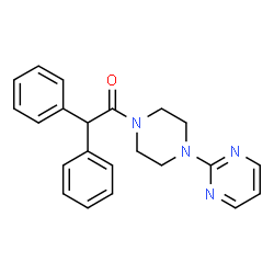 ChemSpider 2D Image | 2,2-Diphenyl-1-[4-(2-pyrimidinyl)-1-piperazinyl]ethanone | C22H22N4O
