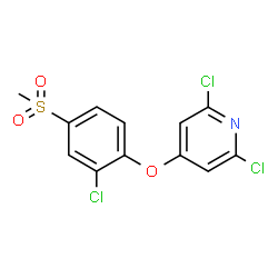 ChemSpider 2D Image | 2,6-Dichloro-4-[2-chloro-4-(methylsulfonyl)phenoxy]pyridine | C12H8Cl3NO3S