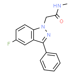 ChemSpider 2D Image | 2-(5-Fluoro-3-phenyl-1H-indazol-1-yl)-N-methylacetamide | C16H14FN3O
