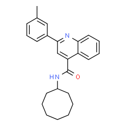 ChemSpider 2D Image | N-Cyclooctyl-2-(3-methylphenyl)-4-quinolinecarboxamide | C25H28N2O