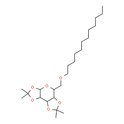 ChemSpider 2D Image | 5-[(Dodecyloxy)methyl]-2,2,7,7-tetramethyltetrahydro-3aH-bis[1,3]dioxolo[4,5-b:4',5'-d]pyran | C24H44O6