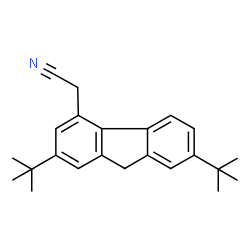 ChemSpider 2D Image | [2,7-Bis(2-methyl-2-propanyl)-9H-fluoren-4-yl]acetonitrile | C23H27N