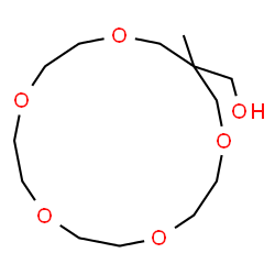 ChemSpider 2D Image | (15-Methyl-1,4,7,10,13-pentaoxacyclohexadecan-15-yl)methanol | C13H26O6