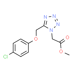 ChemSpider 2D Image | Methyl {5-[(4-chlorophenoxy)methyl]-1H-tetrazol-1-yl}acetate | C11H11ClN4O3
