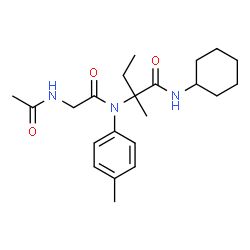 ChemSpider 2D Image | N-Acetylglycyl-N-cyclohexyl-N~2~-(4-methylphenyl)isovalinamide | C22H33N3O3