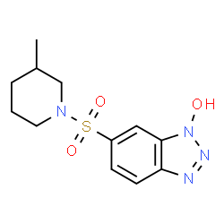 ChemSpider 2D Image | 6-[(3-Methyl-1-piperidinyl)sulfonyl]-1H-benzotriazol-1-ol | C12H16N4O3S