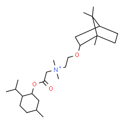 ChemSpider 2D Image | 2-[(2-Isopropyl-5-methylcyclohexyl)oxy]-N,N-dimethyl-2-oxo-N-{2-[(1,7,7-trimethylbicyclo[2.2.1]hept-2-yl)oxy]ethyl}ethanaminium | C26H48NO3