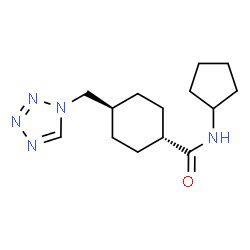 ChemSpider 2D Image | trans-N-Cyclopentyl-4-(1H-tetrazol-1-ylmethyl)cyclohexanecarboxamide | C14H23N5O