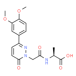 ChemSpider 2D Image | N-{[3-(3,4-Dimethoxyphenyl)-6-oxo-1(6H)-pyridazinyl]acetyl}-L-alanine | C17H19N3O6