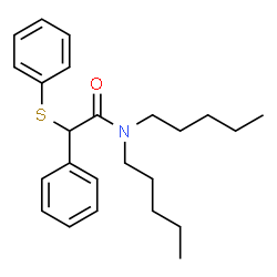 ChemSpider 2D Image | N,N-Dipentyl-2-phenyl-2-(phenylsulfanyl)acetamide | C24H33NOS