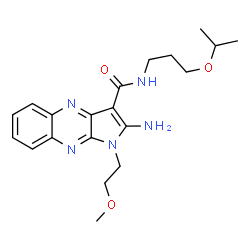ChemSpider 2D Image | 2-Amino-N-(3-isopropoxypropyl)-1-(2-methoxyethyl)-1H-pyrrolo[2,3-b]quinoxaline-3-carboxamide | C20H27N5O3