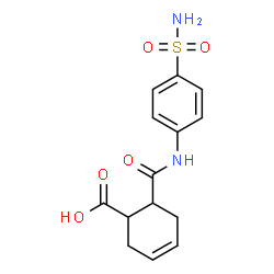 ChemSpider 2D Image | 6-[(4-Sulfamoylphenyl)carbamoyl]-3-cyclohexene-1-carboxylic acid | C14H16N2O5S