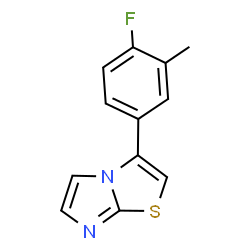 ChemSpider 2D Image | 3-(4-Fluoro-3-methylphenyl)imidazo[2,1-b][1,3]thiazole | C12H9FN2S