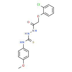 ChemSpider 2D Image | 2-[(2-Chlorophenoxy)acetyl]-N-(4-methoxyphenyl)hydrazinecarbothioamide | C16H16ClN3O3S