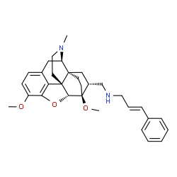 ChemSpider 2D Image | (2E)-N-{[(5alpha,14beta,18R)-3,6-Dimethoxy-17-methyl-18,19-dihydro-4,5-epoxy-6,14-ethenomorphinan-18-yl]methyl}-3-phenyl-2-propen-1-amine | C31H38N2O3