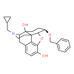ChemSpider 2D Image | (6beta)-6-(Benzyloxy)-17-(cyclopropylmethyl)-4,5-epoxymorphinan-3,14-diol | C27H31NO4