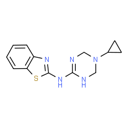 ChemSpider 2D Image | 2-Benzothiazolamine, N-(5-cyclopropyl-3,4,5,6-tetrahydro-1,3,5-triazin-2-yl)- | C13H15N5S
