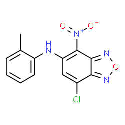 ChemSpider 2D Image | 7-Chloro-N-(2-methylphenyl)-4-nitro-2,1,3-benzoxadiazol-5-amine | C13H9ClN4O3