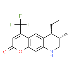 ChemSpider 2D Image | (6R,7S)-6-Ethyl-7-methyl-4-(trifluoromethyl)-6,7,8,9-tetrahydro-2H-pyrano[3,2-g]quinolin-2-one | C16H16F3NO2