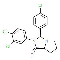 ChemSpider 2D Image | (3R,7aS)-3-(4-Chlorophenyl)-2-(3,4-dichlorophenyl)hexahydro-1H-pyrrolo[1,2-c]imidazol-1-one | C18H15Cl3N2O