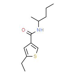 ChemSpider 2D Image | 5-Ethyl-N-(2-pentanyl)-3-thiophenecarboxamide | C12H19NOS