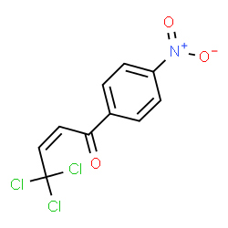 ChemSpider 2D Image | (2Z)-4,4,4-Trichloro-1-(4-nitrophenyl)-2-buten-1-one | C10H6Cl3NO3