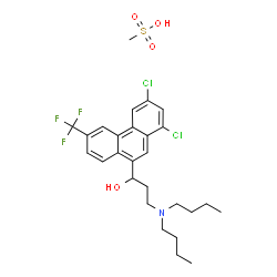 ChemSpider 2D Image | 3-(Dibutylamino)-1-[1,3-dichloro-6-(trifluoromethyl)-9-phenanthryl]-1-propanol methanesulfonate (1:1) | C27H34Cl2F3NO4S