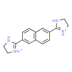 ChemSpider 2D Image | 2,2'-(2,6-Naphthalenediyl)bis(4,5-dihydro-1H-imidazol-3-ium) | C16H18N4