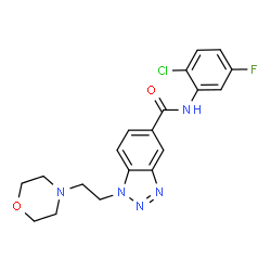 ChemSpider 2D Image | N-(2-Chloro-5-fluorophenyl)-1-[2-(4-morpholinyl)ethyl]-1H-benzotriazole-5-carboxamide | C19H19ClFN5O2