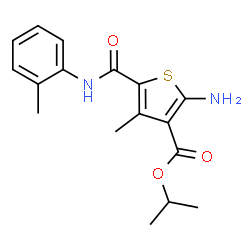 ChemSpider 2D Image | Isopropyl 2-amino-4-methyl-5-[(2-methylphenyl)carbamoyl]-3-thiophenecarboxylate | C17H20N2O3S