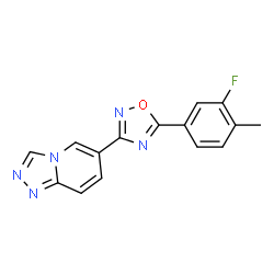 ChemSpider 2D Image | 6-[5-(3-Fluoro-4-methylphenyl)-1,2,4-oxadiazol-3-yl][1,2,4]triazolo[4,3-a]pyridine | C15H10FN5O