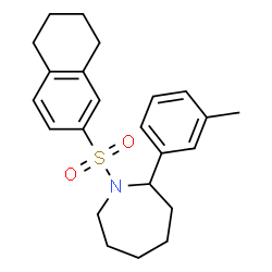 ChemSpider 2D Image | 2-(3-Methylphenyl)-1-(5,6,7,8-tetrahydro-2-naphthalenylsulfonyl)azepane | C23H29NO2S
