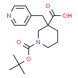 ChemSpider 2D Image | 1-[(tert-butyl)oxycarbonyl]-3-Pyridin-4-ylmethylpiperidine-3-carboxylic acid | C17H24N2O4